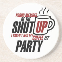 Funny tea party humour drink coaster