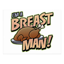 Funny Thanksgiving Breast Man Gifts postcard