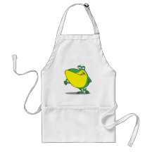 funny thumbs up frog froggy cartoon apron