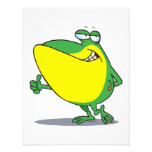 funny thumbs up frog froggy cartoon personalized invitation