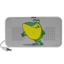 funny thumbs up frog froggy cartoon portable speaker