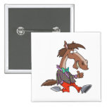 funny thumbs up nerdy horse cartoon button