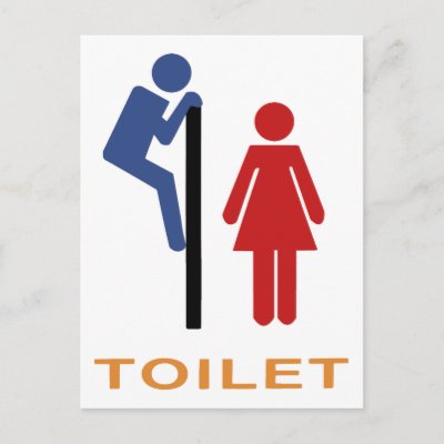 Funny Toilet Sign Post Card - Zazzle.com.au