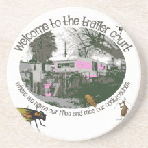 Funny Trailer Park Sandstone Coaster