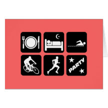 Funny triathlon greeting card