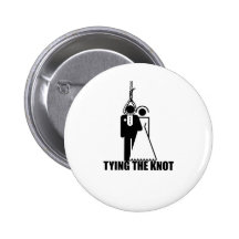 Funny, "Tying the knot" wedding design Button