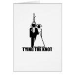 Funny, "Tying the knot" wedding design Cards