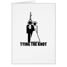 Funny, "Tying the knot" wedding design Cards