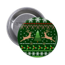 Funny Ugly Christmas Sweater Pinback Button