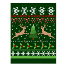 Funny Ugly Christmas Sweater Postcards