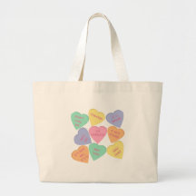 Funny Valentine's Day conversation hearts Tote Bags