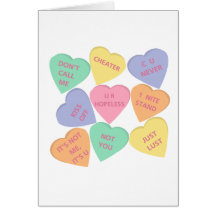 Funny Valentine's Day conversation hearts Greeting Cards