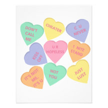 Funny Valentine's Day conversation hearts Invite