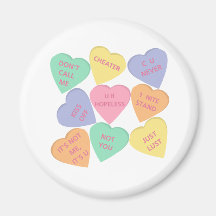 Funny Valentine's Day conversation hearts Refrigerator Magnet