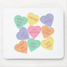 Funny Valentine's Day conversation hearts Mouse Pads