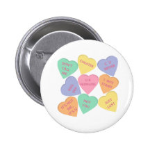 Funny Valentine's Day conversation hearts Pin