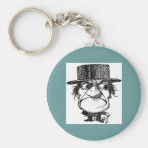 Funny victorian gentleman keychain