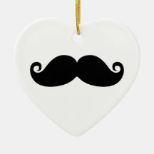 Funny Vintage Black Moustache Christmas Ornament