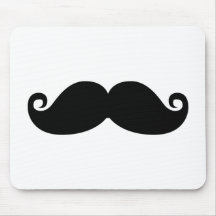 Funny Vintage Black Moustache Mouse Mat