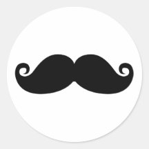 Funny Vintage Black Moustache Sticker