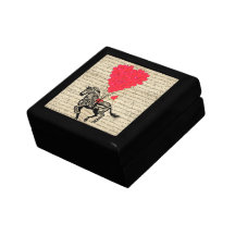 Funny vintage zebra & heart balloons jewelry box