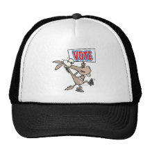 funny vote democrat donkey cartoon trucker hat
