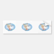 funny waterpolo dude cartoon bumper sticker