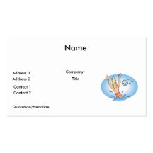 funny waterpolo dude cartoon business card
