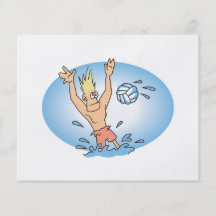 funny waterpolo dude cartoon flyer