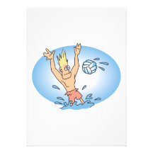 funny waterpolo dude cartoon invites