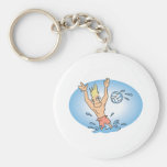 funny waterpolo dude cartoon keychain