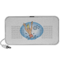 funny waterpolo dude cartoon portable speakers