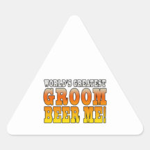 Funny Weddings Parties : Worlds Greatest Groom Triangle Stickers