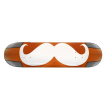 Funny white moustache 2 skate boards