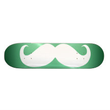 Funny white moustache 3 skate deck