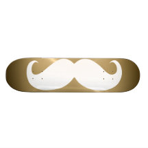 Funny white moustache 4 skate decks