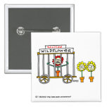Funny Wildflowers Cartoon Button