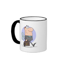 funny wind up businessman cartoon character coffee mug