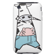 funny zombie cow in jeans iPhone 3 tough case