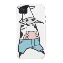 funny zombie cow in jeans iPhone 4/4S cases
