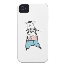 funny zombie cow in jeans iPhone 4 Case-Mate case