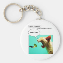 Furry Funnies ~ cat and broccoli Keychain