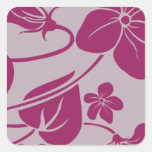 Fuschia Flowers Square Stickers