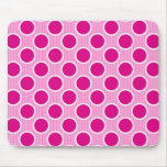 Fuscia Dots on Pink Stripes Mouse Mats