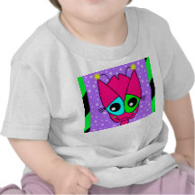 Fushia Alien on a Baby T-Shirt
