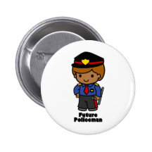 Future Policeman - Boy Pinback Buttons