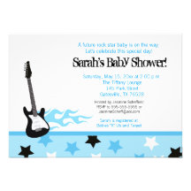 Future Rocker Baby Shower Invitation (Blue)