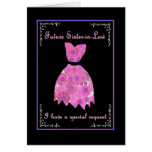 Future Sister-in-Law Bridesmaid Invite Pink Gown Greeting Cards