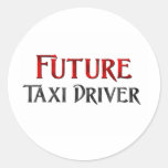 Future Taxi Driver Round Stickers