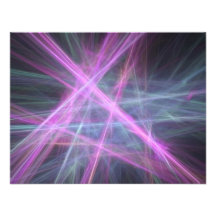 Futuristic Abstract Fractal Design Custom Announcements